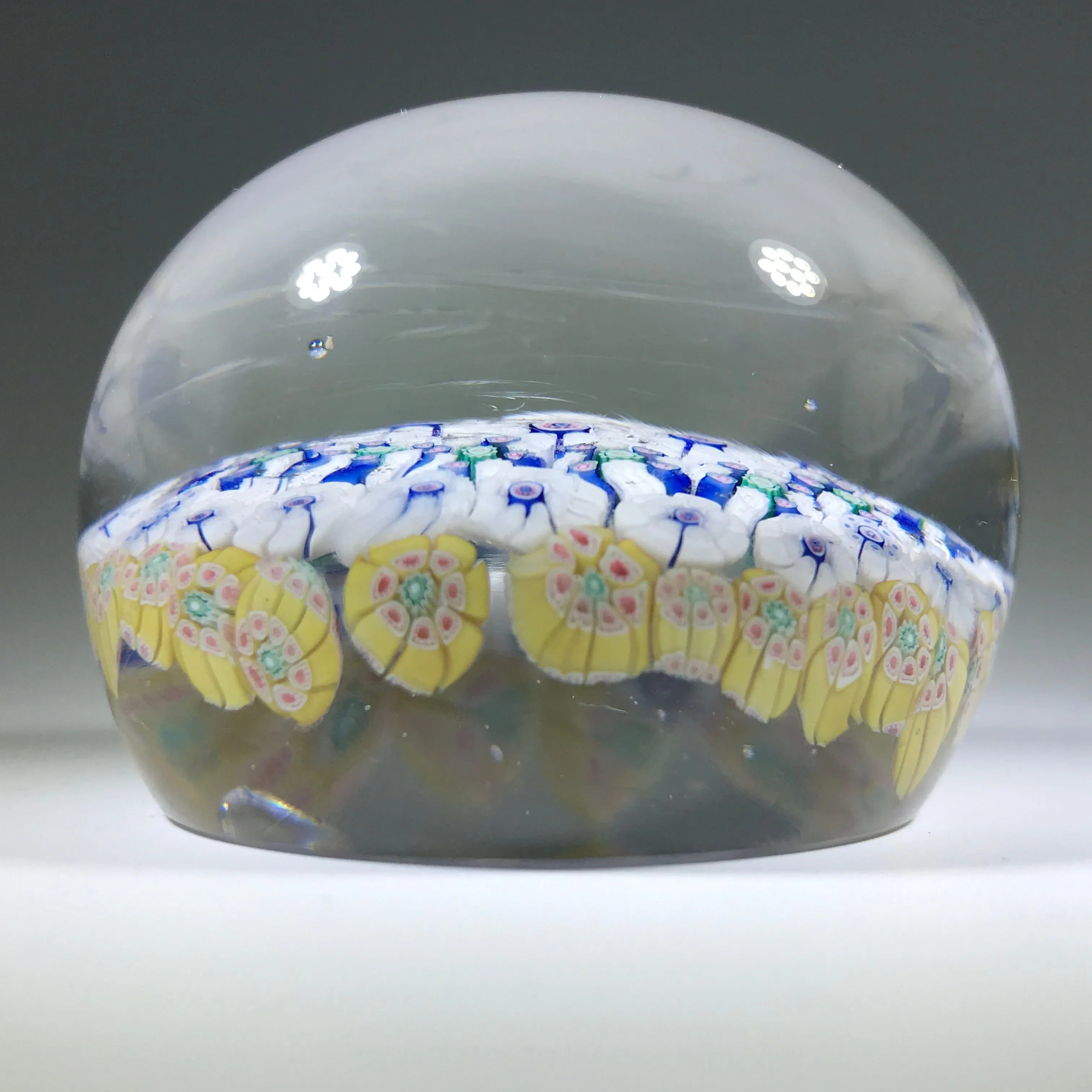 Antique New England Glass Co. NEGC Art Glass Paperweight Complex Millefiori w/ Eagle Silhouette