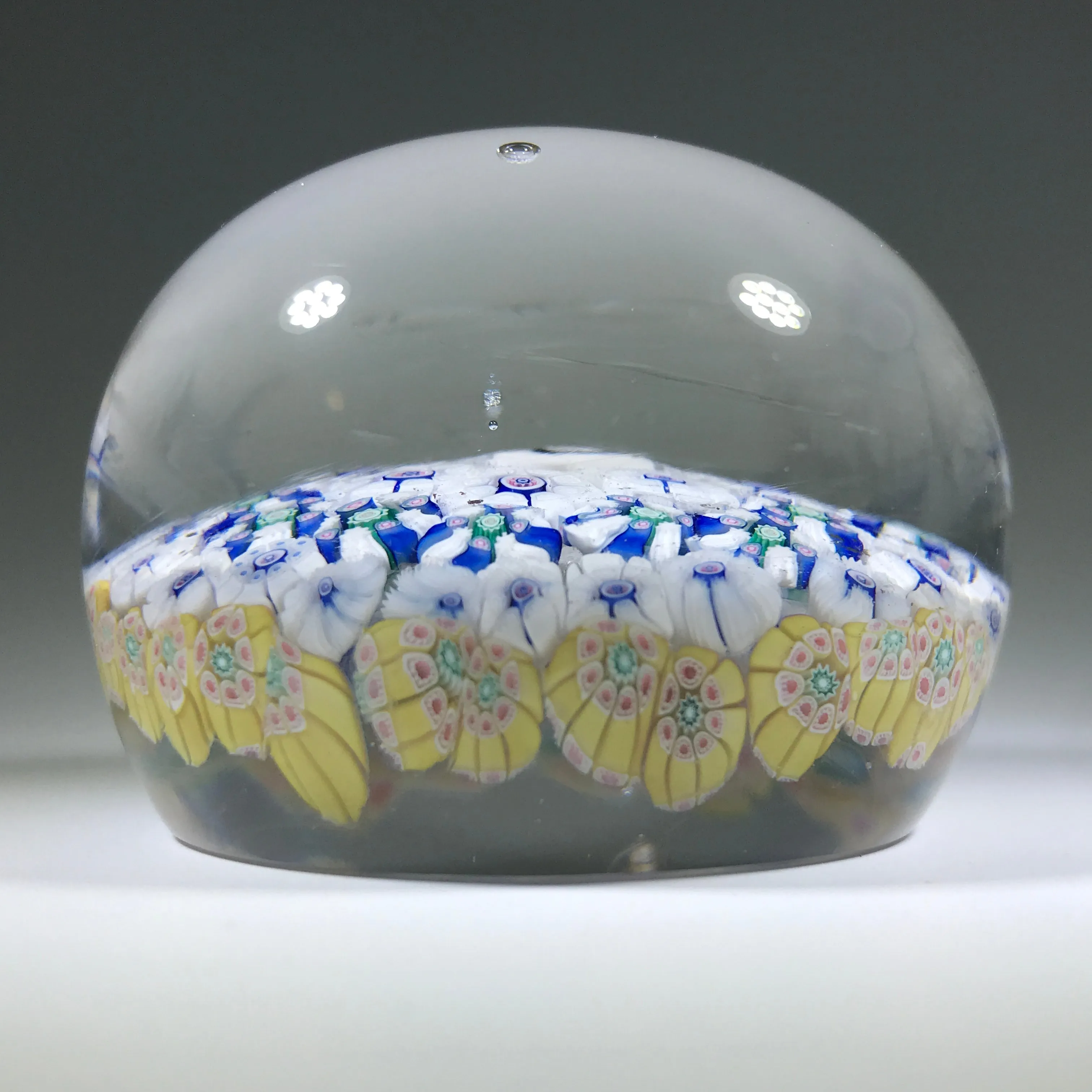 Antique New England Glass Co. NEGC Art Glass Paperweight Complex Millefiori w/ Eagle Silhouette