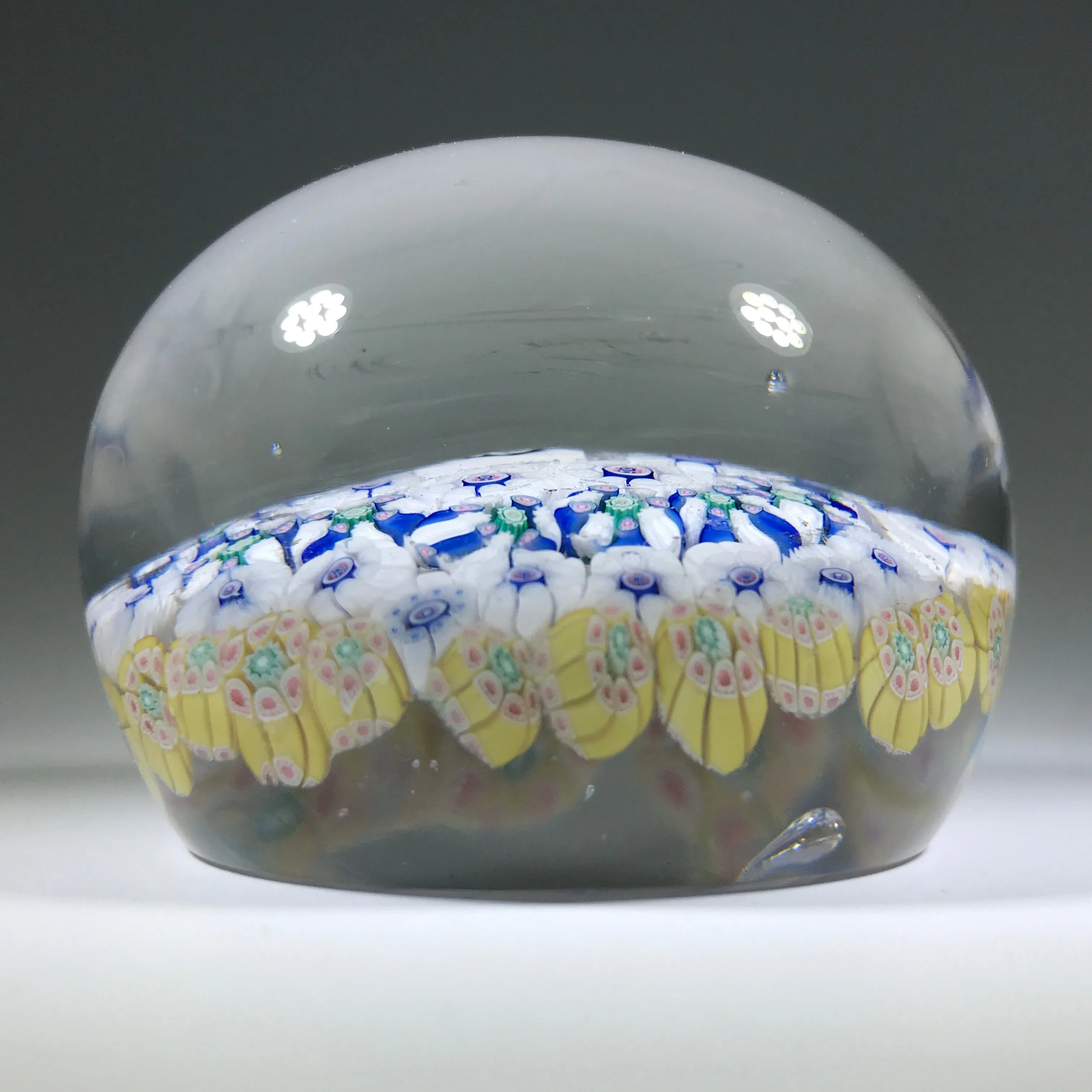 Antique New England Glass Co. NEGC Art Glass Paperweight Complex Millefiori w/ Eagle Silhouette