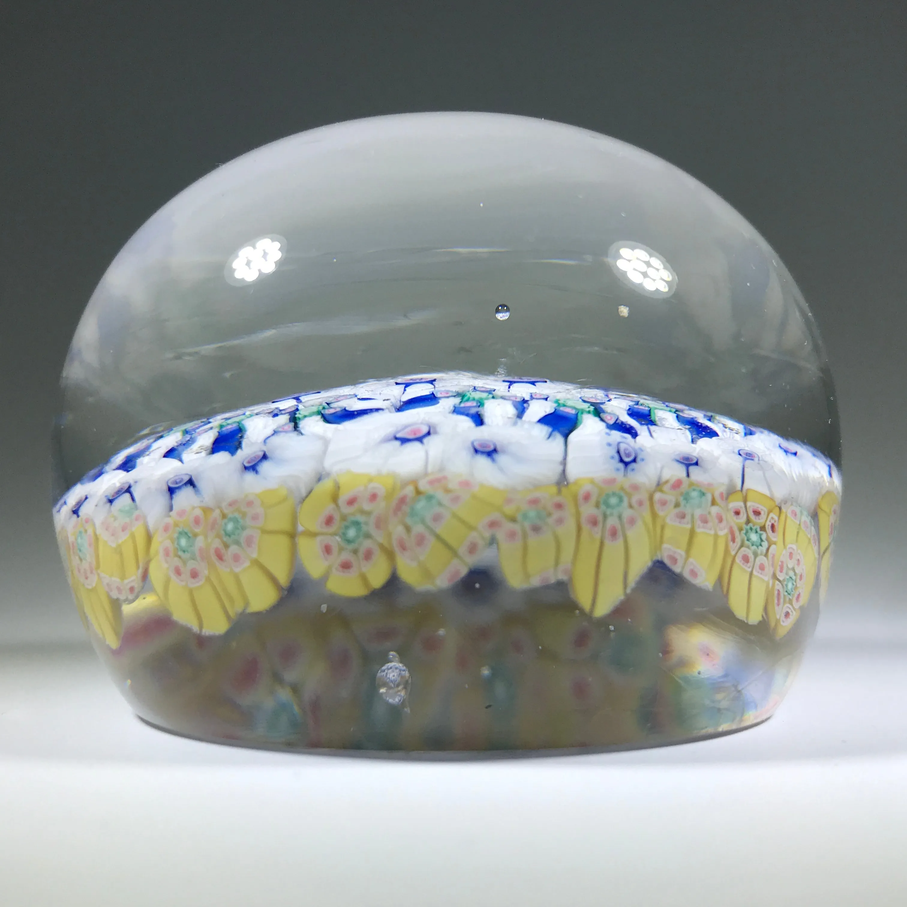 Antique New England Glass Co. NEGC Art Glass Paperweight Complex Millefiori w/ Eagle Silhouette
