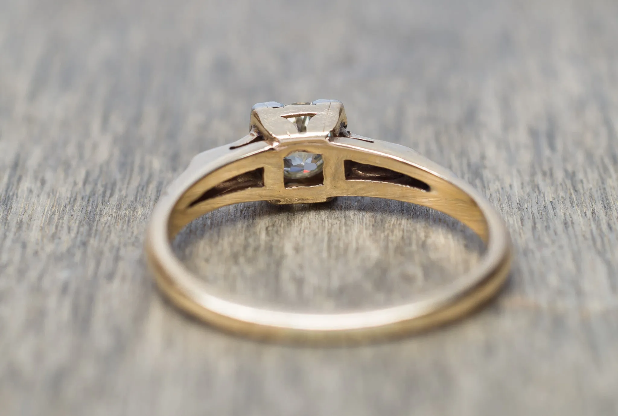 ANTIQUE OLD MINE CUT DIAMOND ENGAGEMENT RING SOLITAIRE