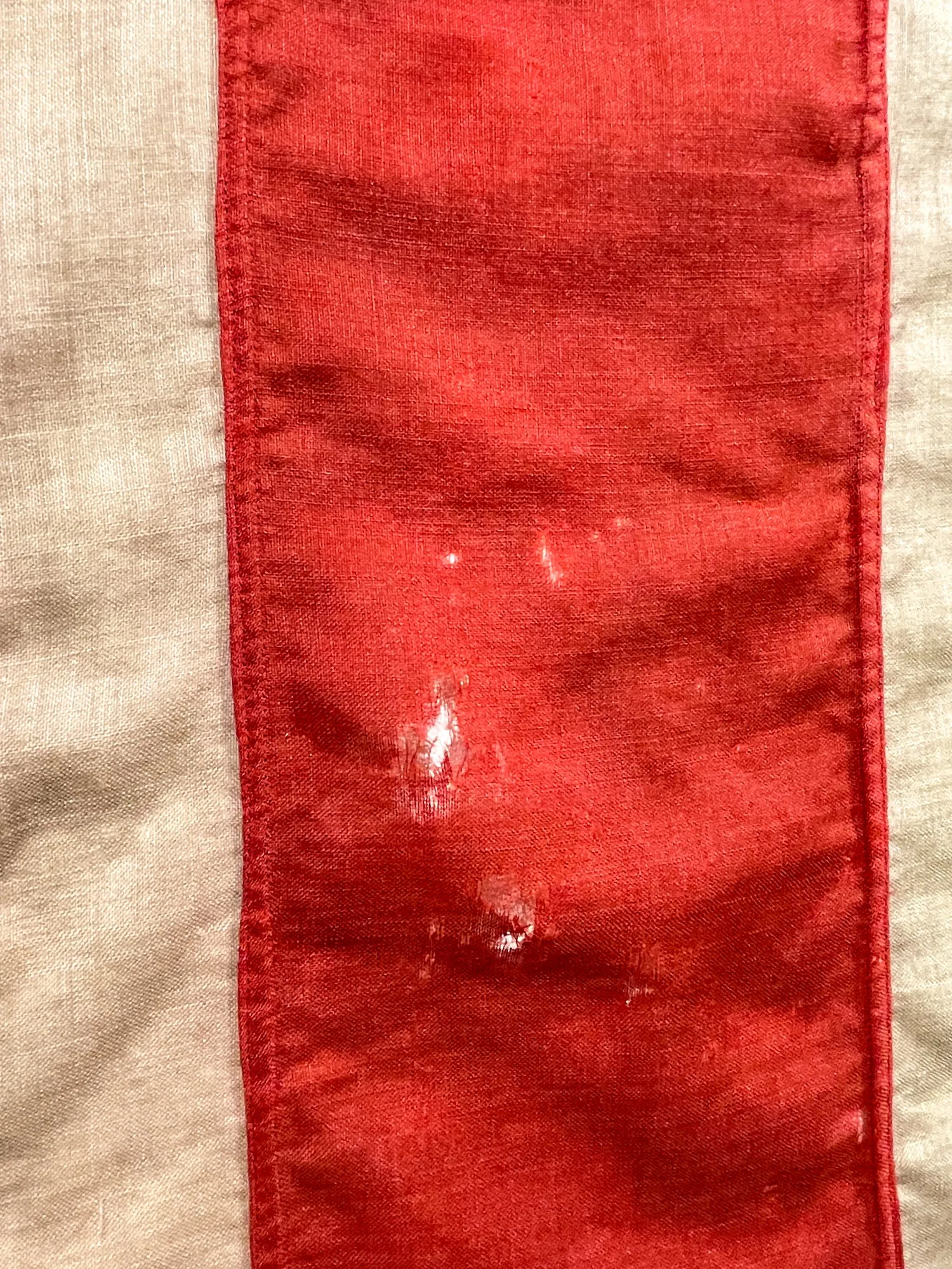Antique Union Jack Flag in Greige Finished Fluted Wood Frame