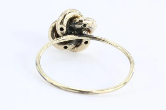 Antique Victorian 14K & 10K Gold Love Knot Seed Pearl Stick Pin Conversion Ring