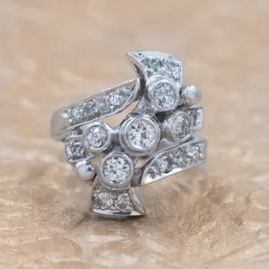 Art Deco Asymmetrical Diamond Ring
