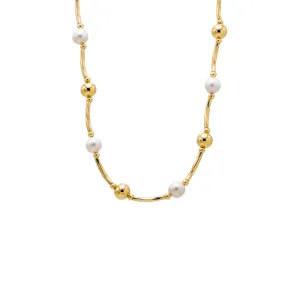 Ball X Pearl Choker Necklace