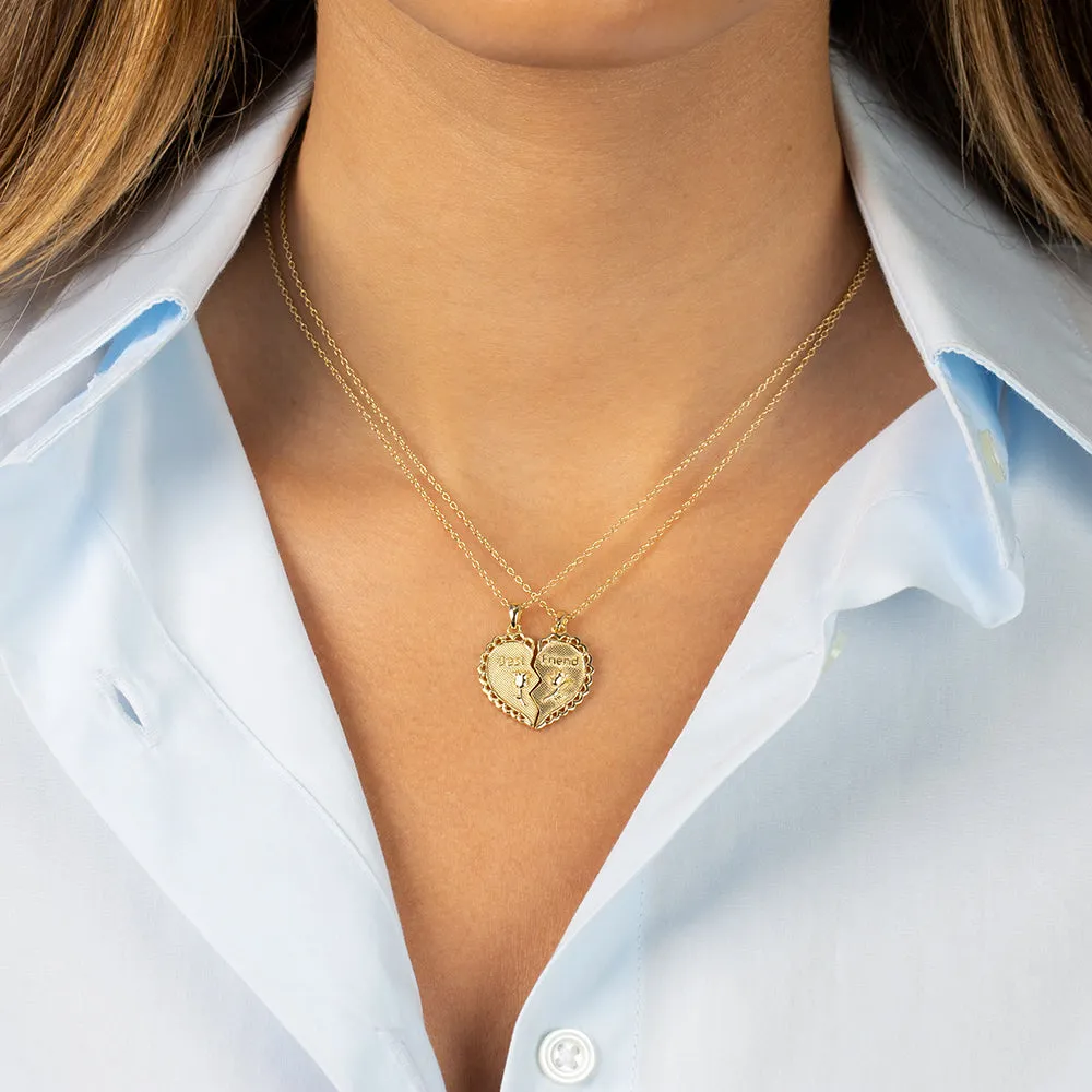 Best Friend Heart Friendship Necklace