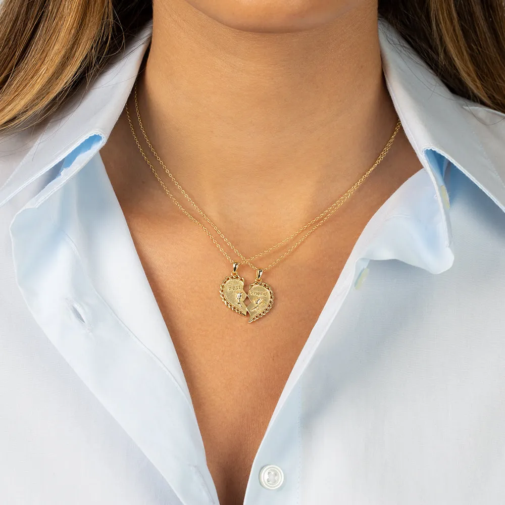 Best Friend Heart Friendship Necklace