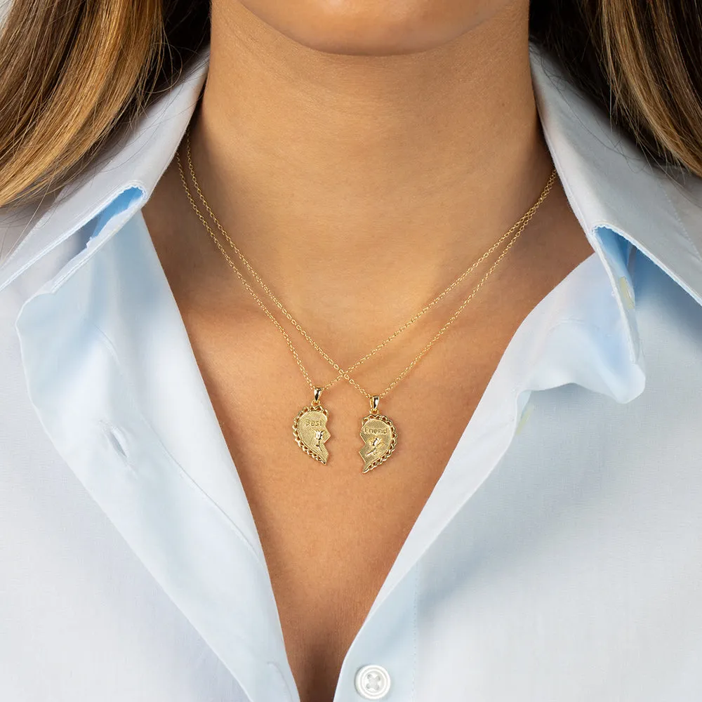 Best Friend Heart Friendship Necklace