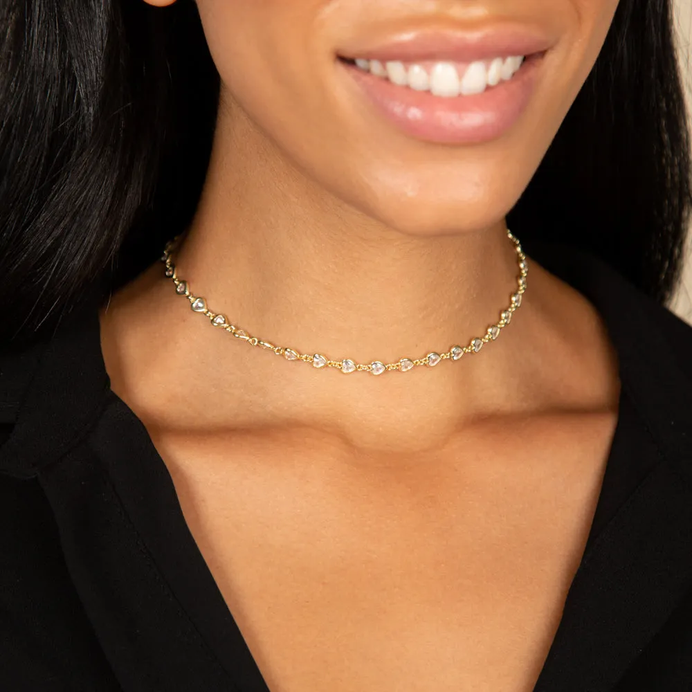 Bezel Heart Choker