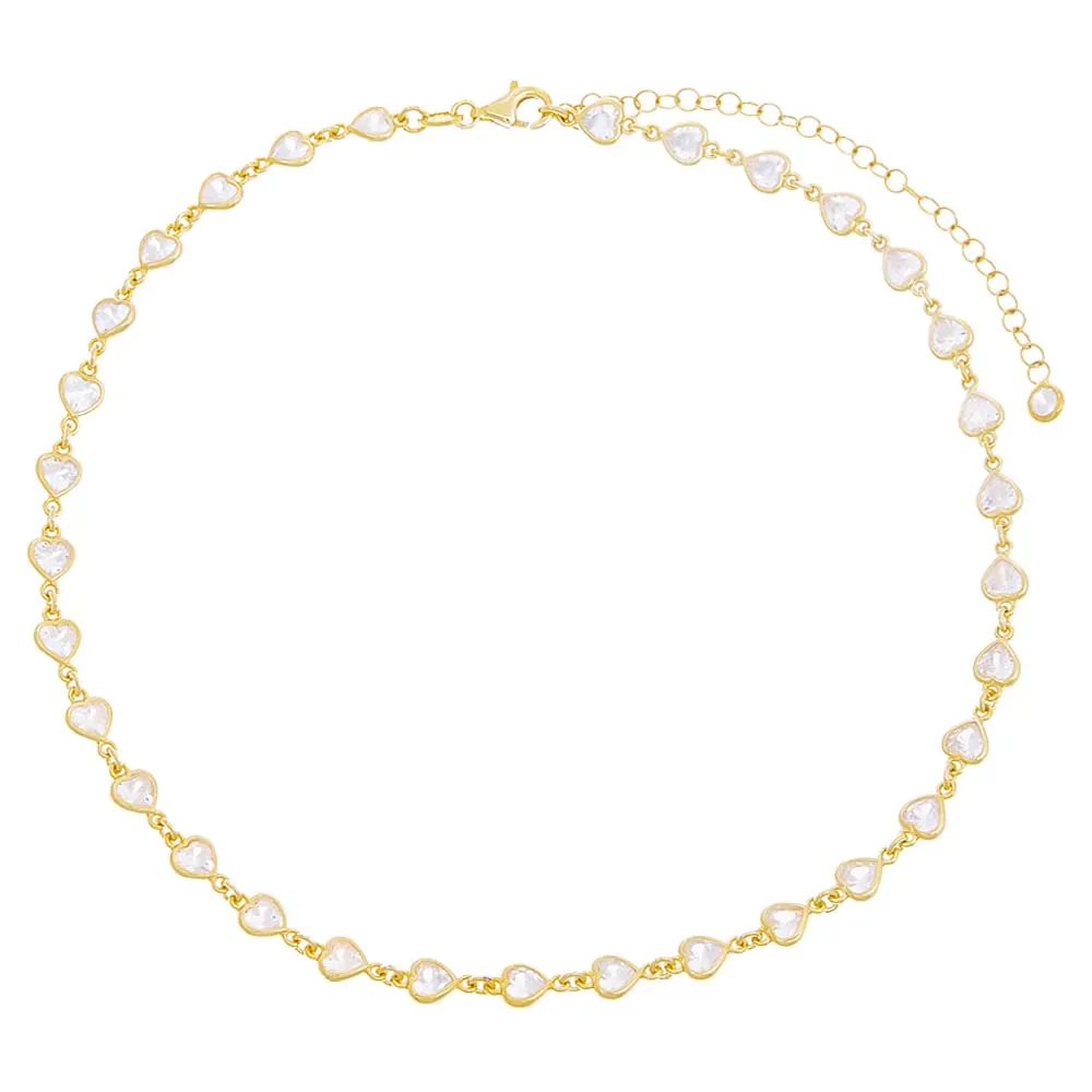 Bezel Heart Choker