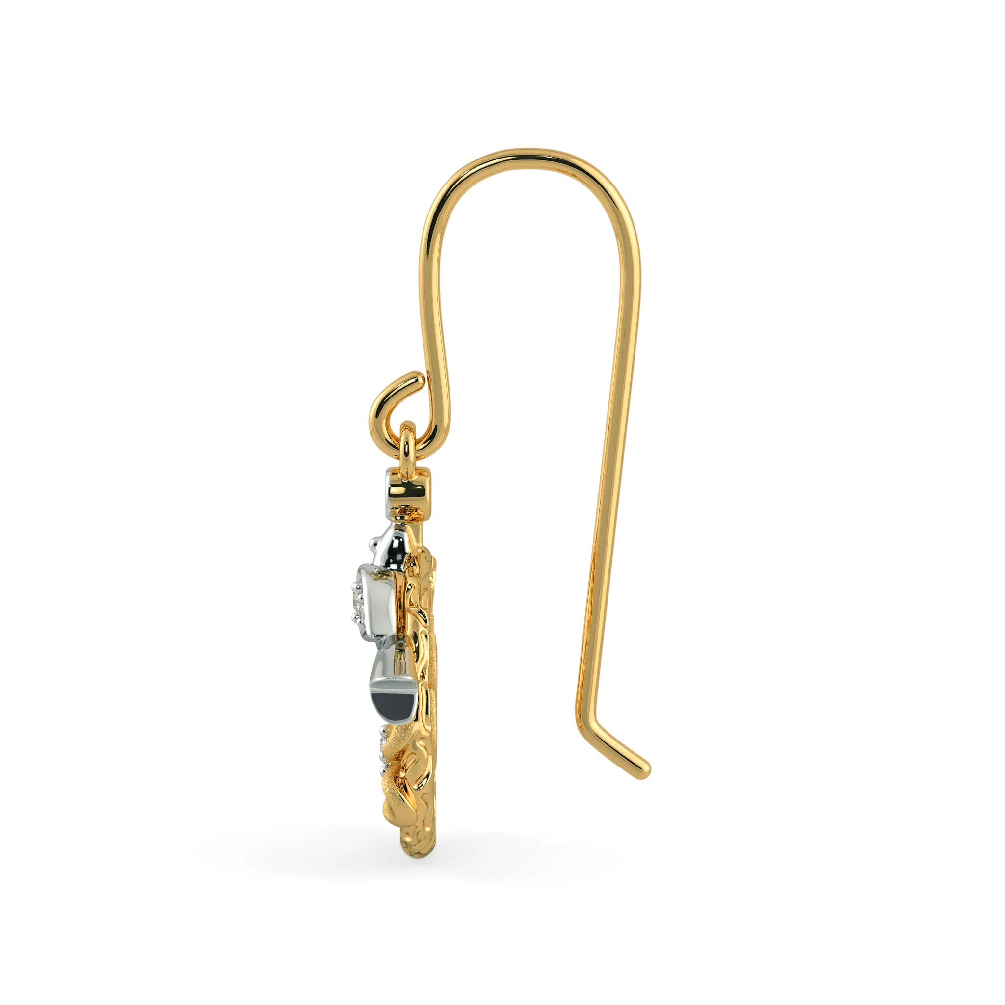 Bird Branch Drop Earrings / Diamond 14k Gold Earrings / Real Diamond Earrings / 14kt Solid Gold Earrings / 2 Earrings Pair