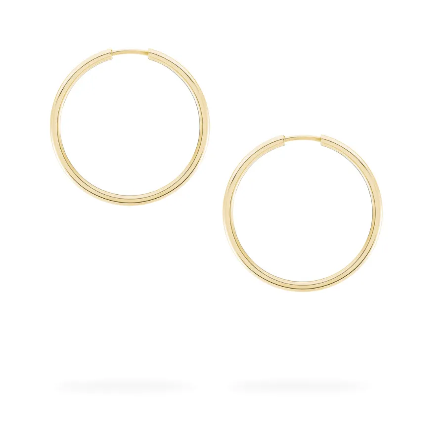 Birks 18K Yellow Gold Hoop Earrings 29 MM