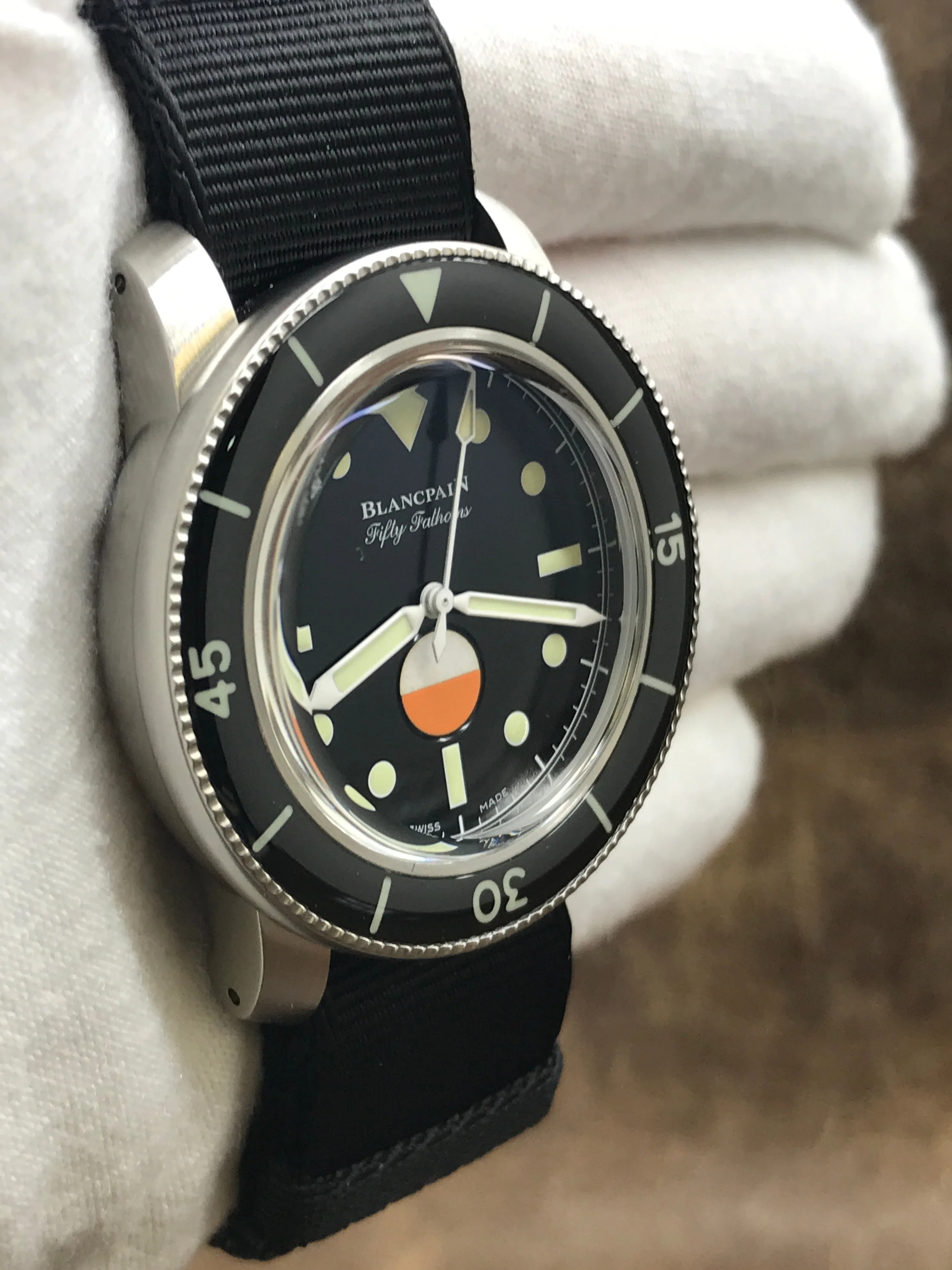 Blancpain Fifty Fathoms MIL-SPEC Hodinkee 5008 11B30 NABA Black Dial Automatic Men's Watch