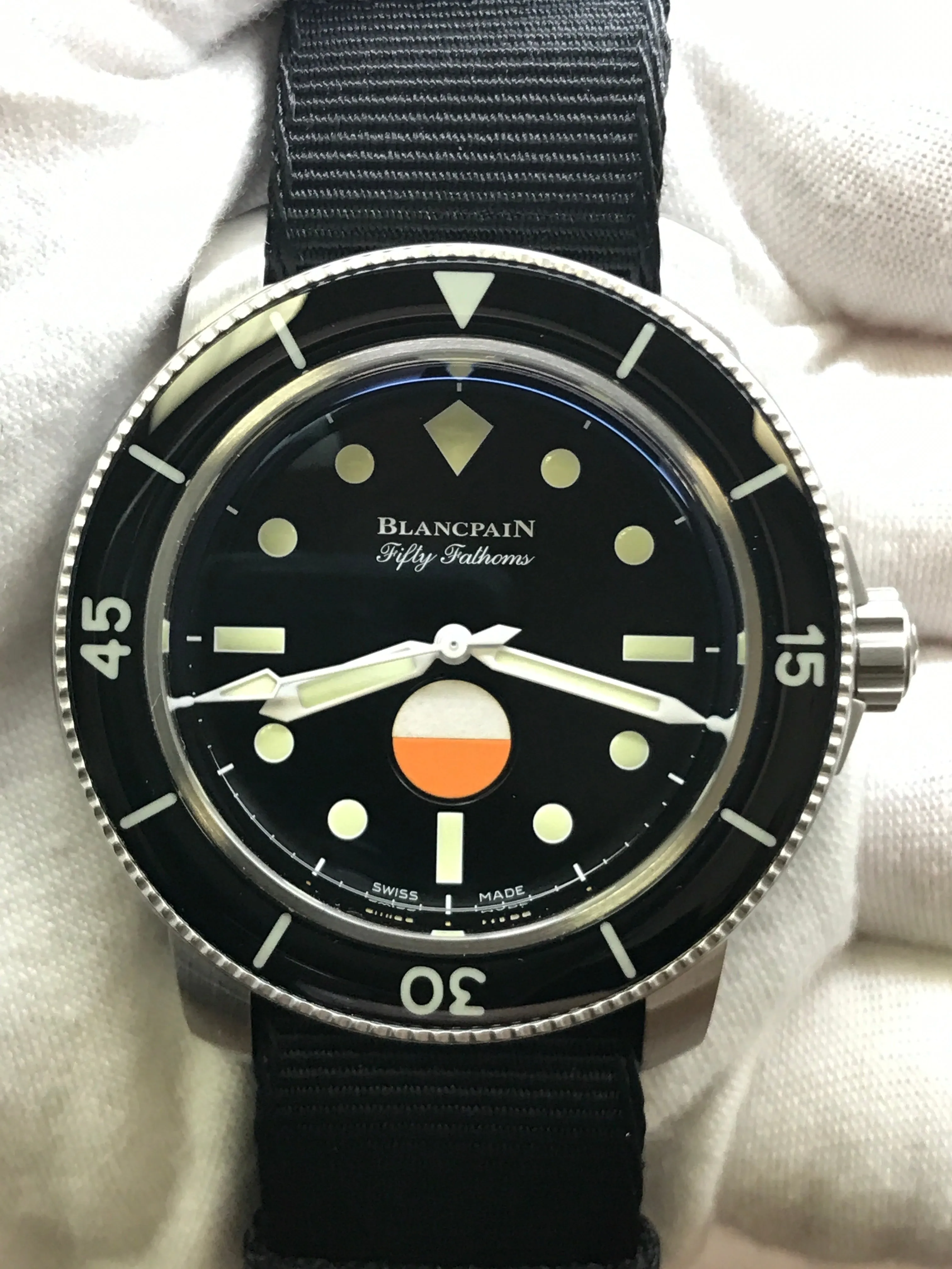 Blancpain Fifty Fathoms MIL-SPEC Hodinkee 5008 11B30 NABA Black Dial Automatic Men's Watch