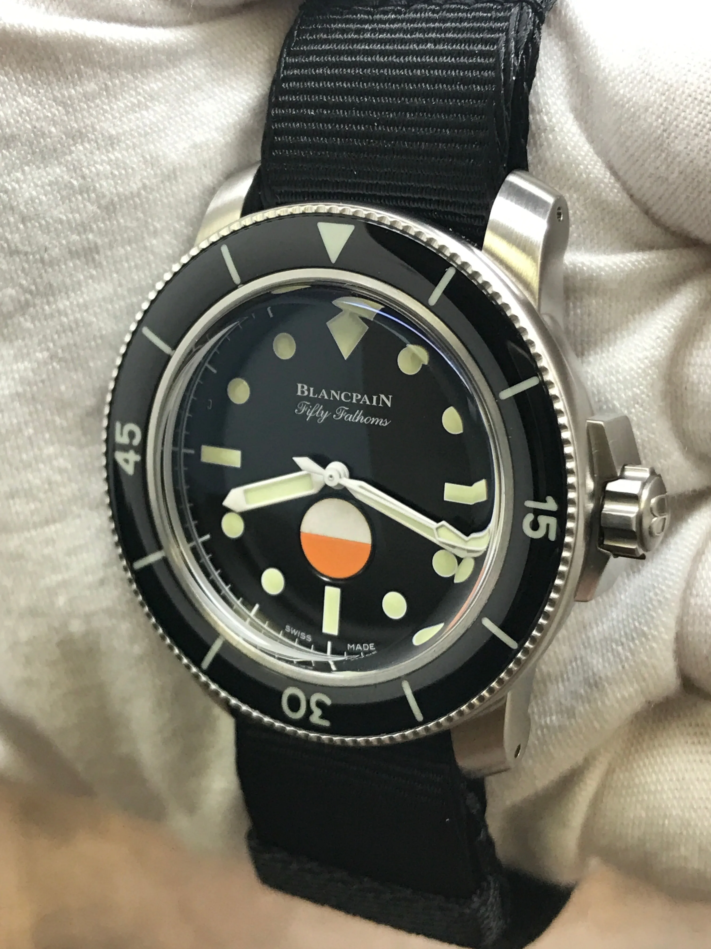 Blancpain Fifty Fathoms MIL-SPEC Hodinkee 5008 11B30 NABA Black Dial Automatic Men's Watch