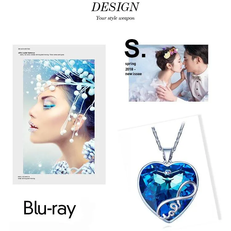Blue Purple Series Heart Necklace