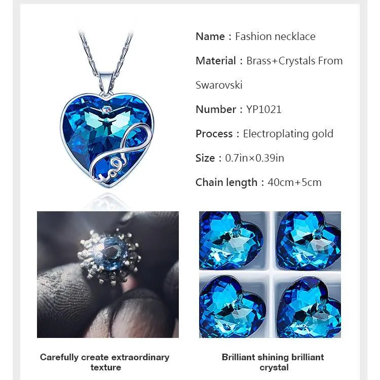 Blue Purple Series Heart Necklace