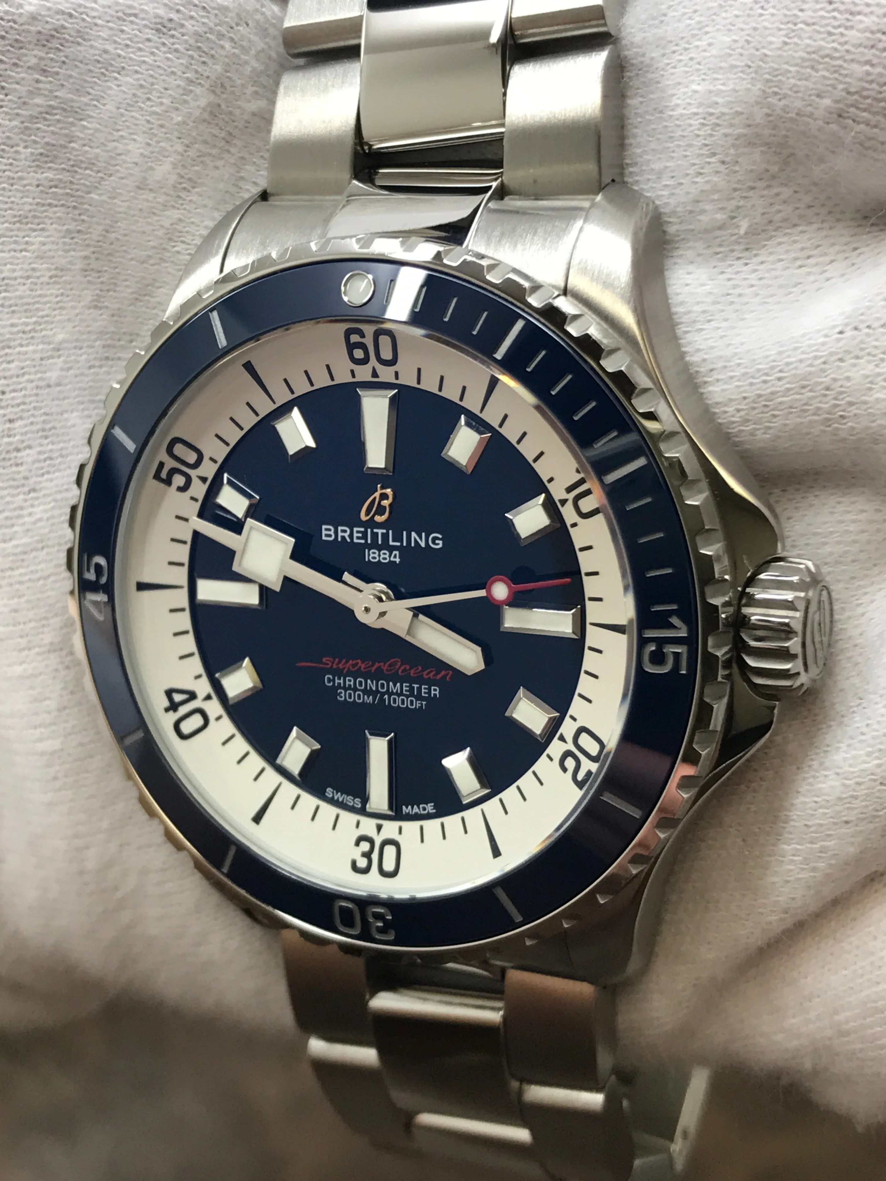 Breitling Superocean 42mm A17375 Blue Dial Automatic Men's Watch