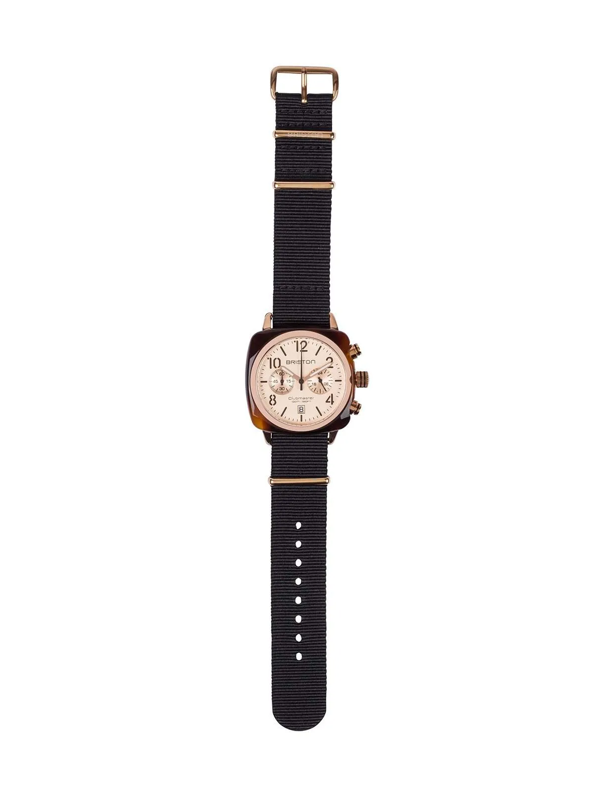 Briston Clubmaster Classic Acetate Chronograph Gold PVD Rose Gold Dial 40mm
