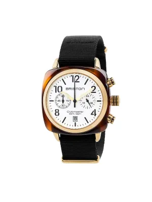 Briston Clubmaster Classic Acetate Chronograph Gold White Dial And Yellow Gold 40mm