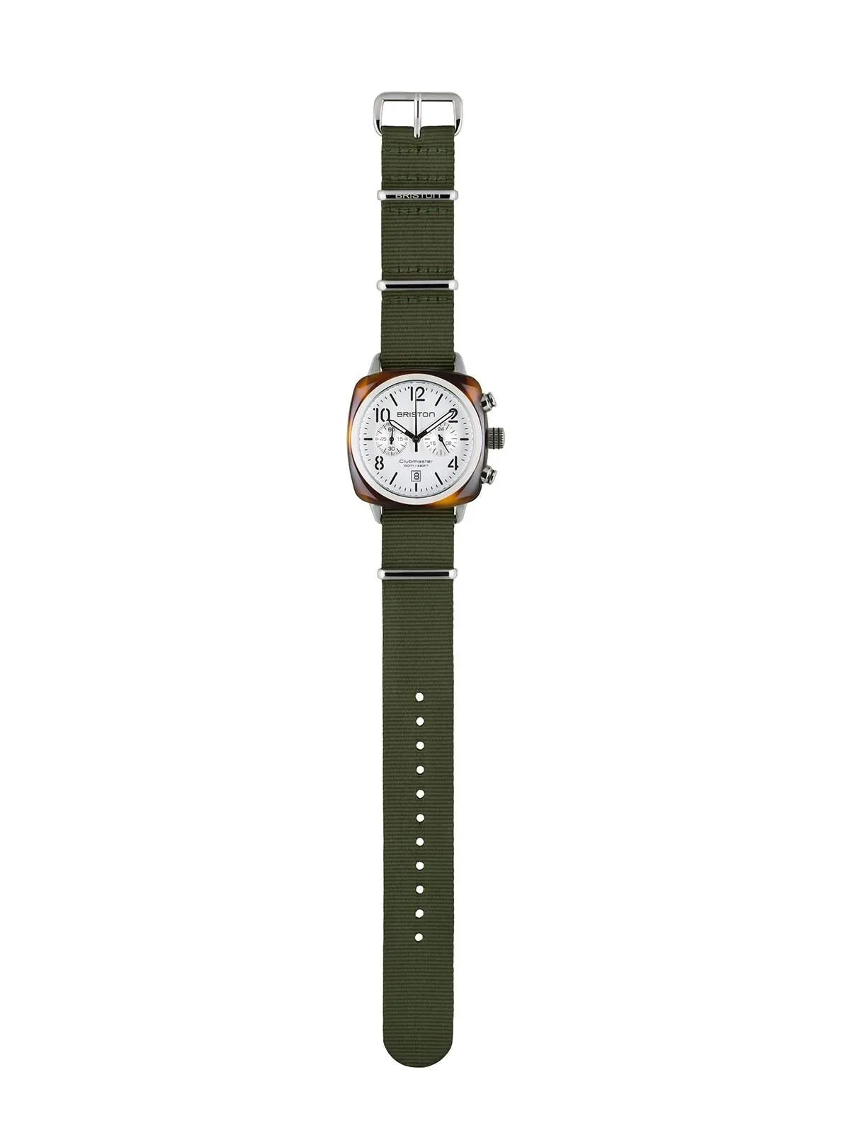 Briston Clubmaster Classic Acetate Chronograph Tortoise Shell White Dial 40mm