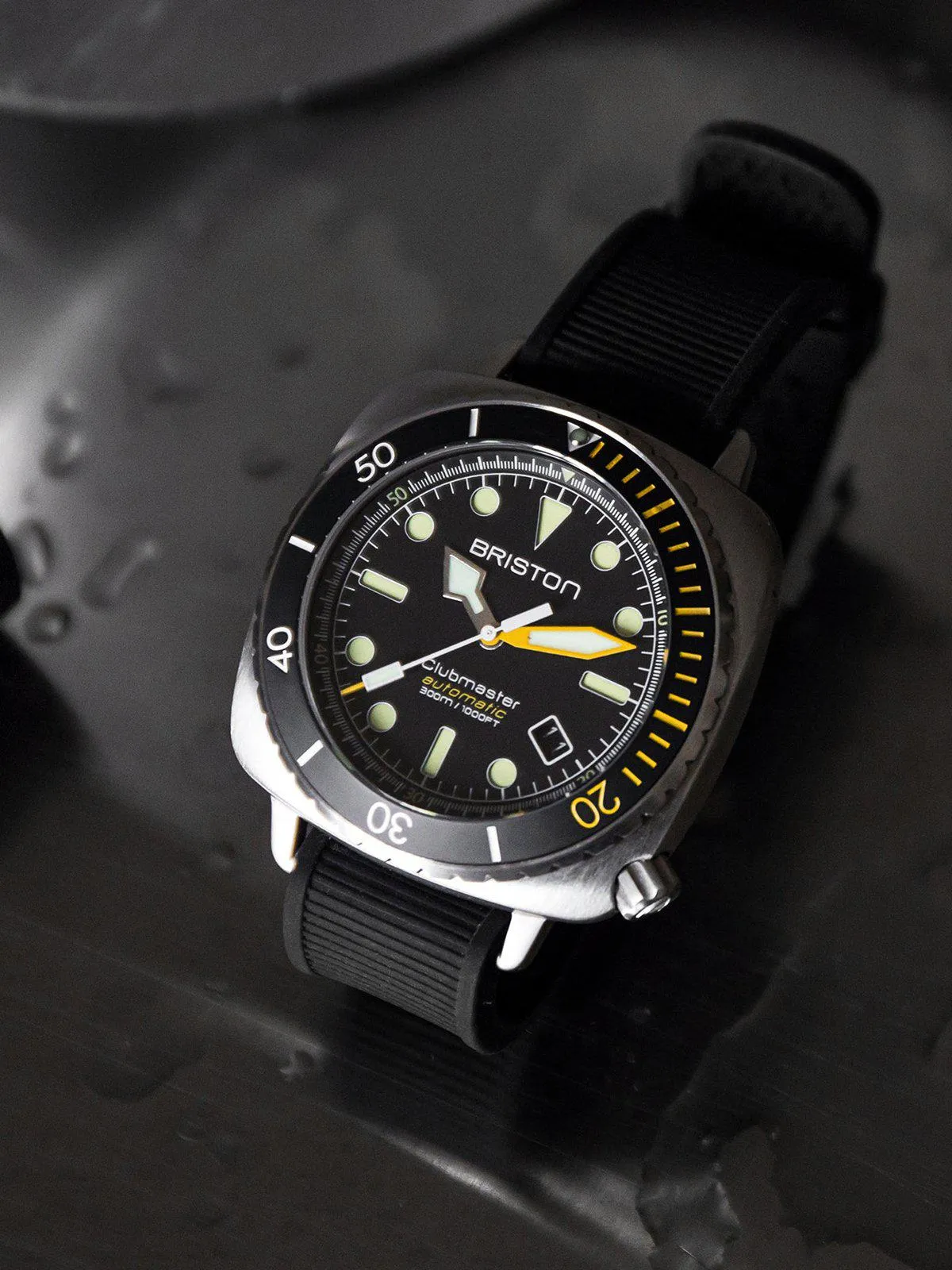 Briston Clubmaster Diver Pro Automatic Steel Black Rubber Strap 44mm