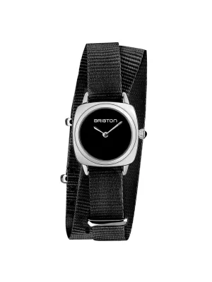 Briston Clubmaster Lady Steel HM Black Dial Black Double Tour Nato Strap 24mm