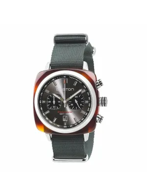 Briston Clubmaster Sport Acetate Chronograph Tortoise Shell Grey Sunray Dial 42mm