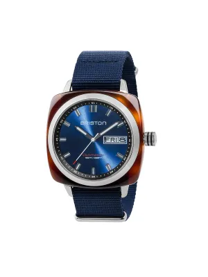 Briston Clubmaster Sport Acetate HMS Tortoise Shell Blue Sunray Dial 42mm