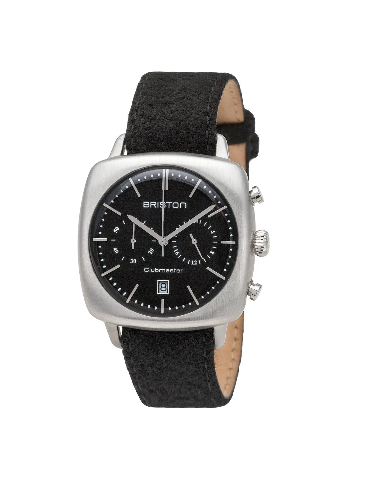Briston Clubmaster Vintage Brushed Steel Chronograph Black Dial 40mm