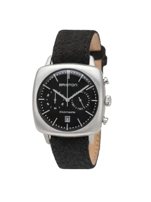 Briston Clubmaster Vintage Brushed Steel Chronograph Black Dial 40mm