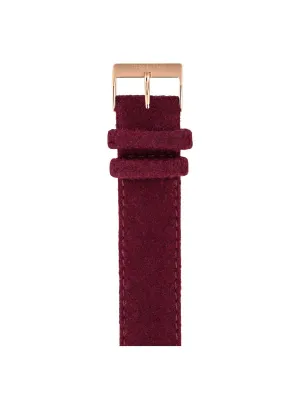 Briston Leather Flannel Strap Burgundy Rose Gold 20mm