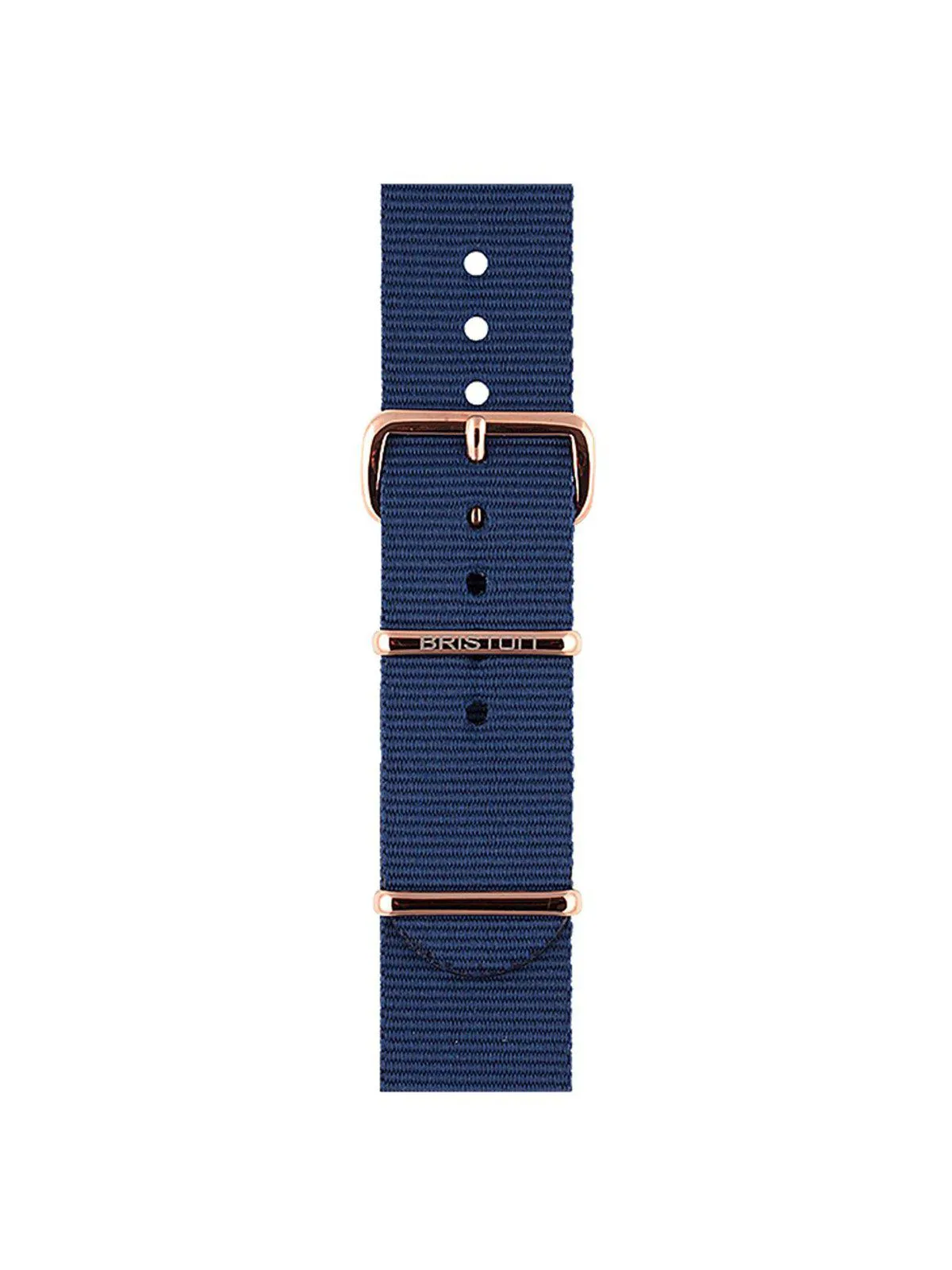 Briston Nato Strap Navy Blue Rose Gold 20mm