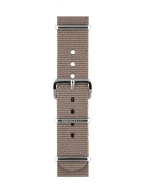 Briston Nato Strap Taupe Grey Polished Steel 18mm