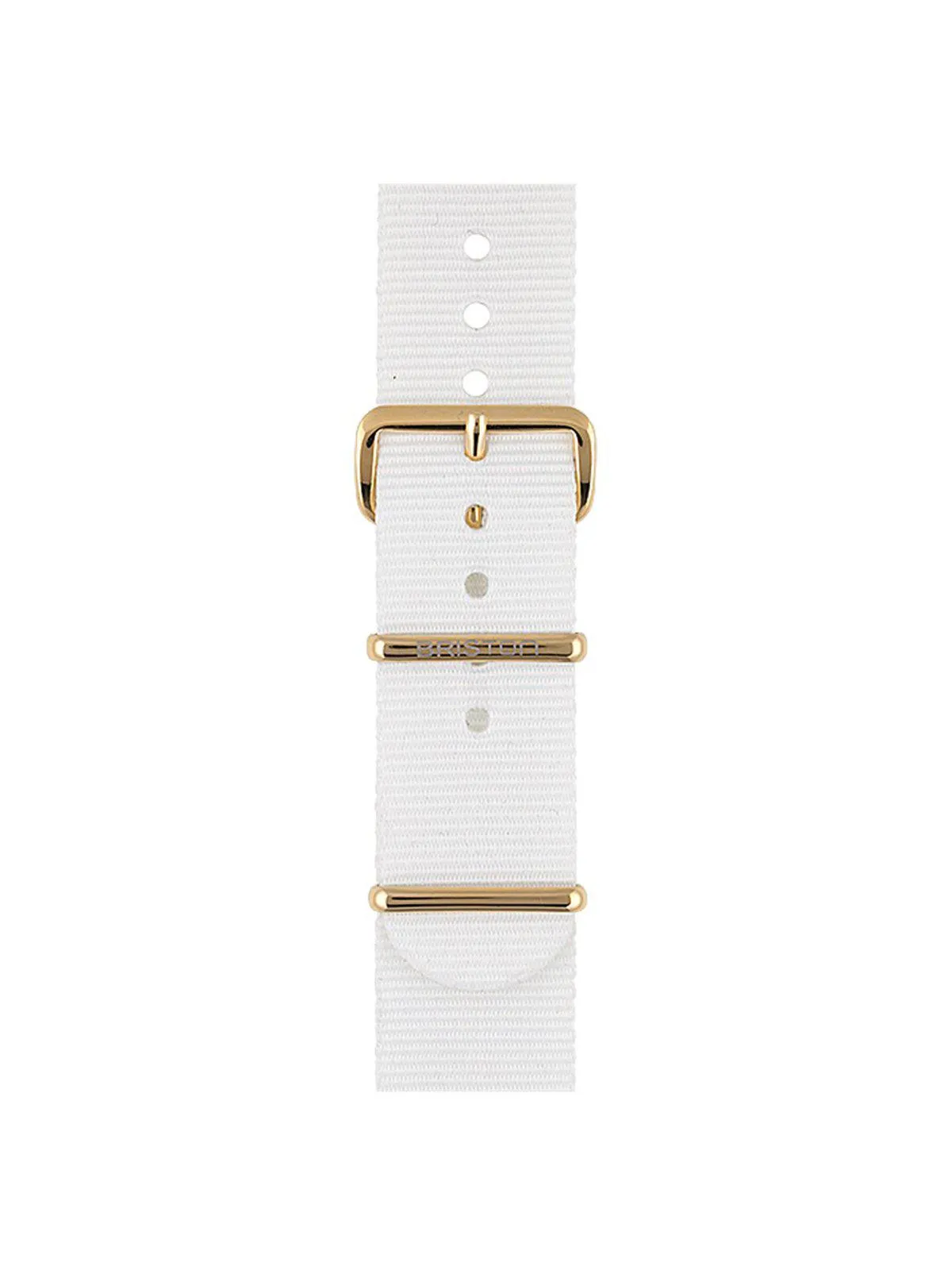 Briston Nato Strap White Yellow Gold 20mm