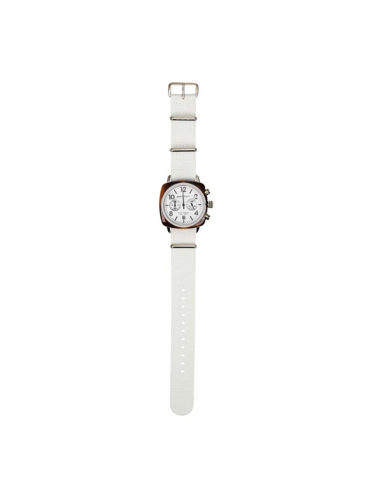 Briston Nato Strap White Yellow Gold 20mm