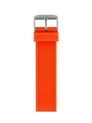 Briston Rubber Strap Orange Polished Steel 20mm