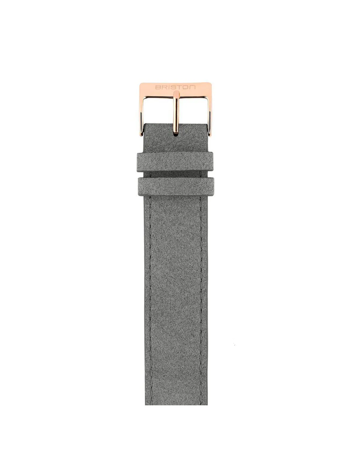 Briston Suede Strap Light Grey Rose Gold 18mm