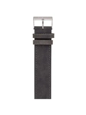 Briston Vintage Leather Strap Black Polished Steel 20mm