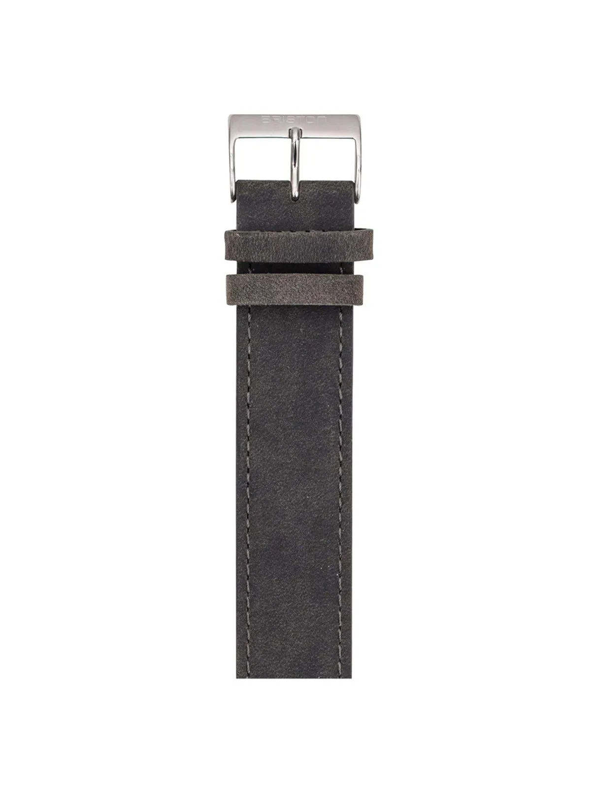 Briston Vintage Leather Strap Black Polished Steel 20mm