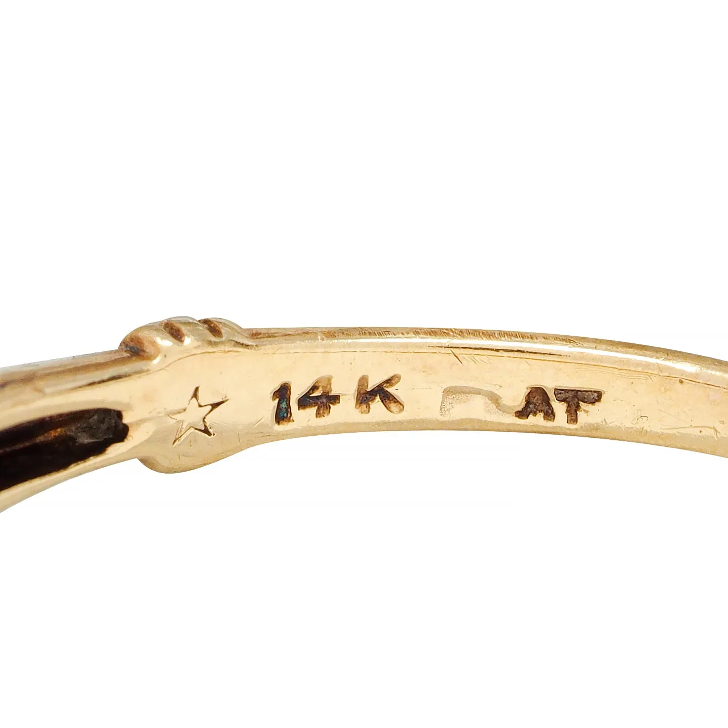 Brogan Co. Edwardian 1910 0.70 CTW Platinum 14 Karat Gold Fleur-De-Lis Antique Engagement Ring
