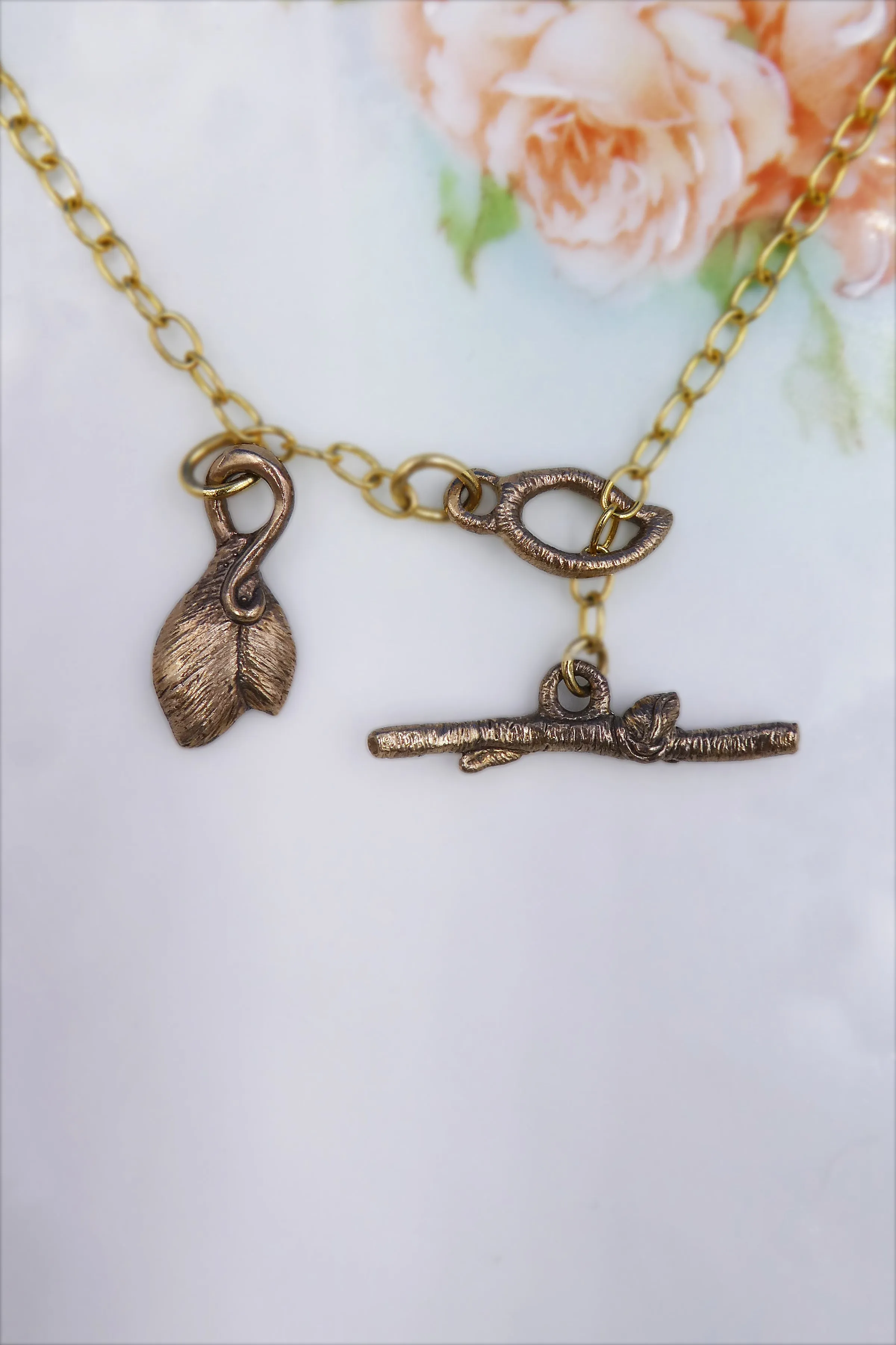 Bronze Blue Toadstool Mushroom Necklaces
