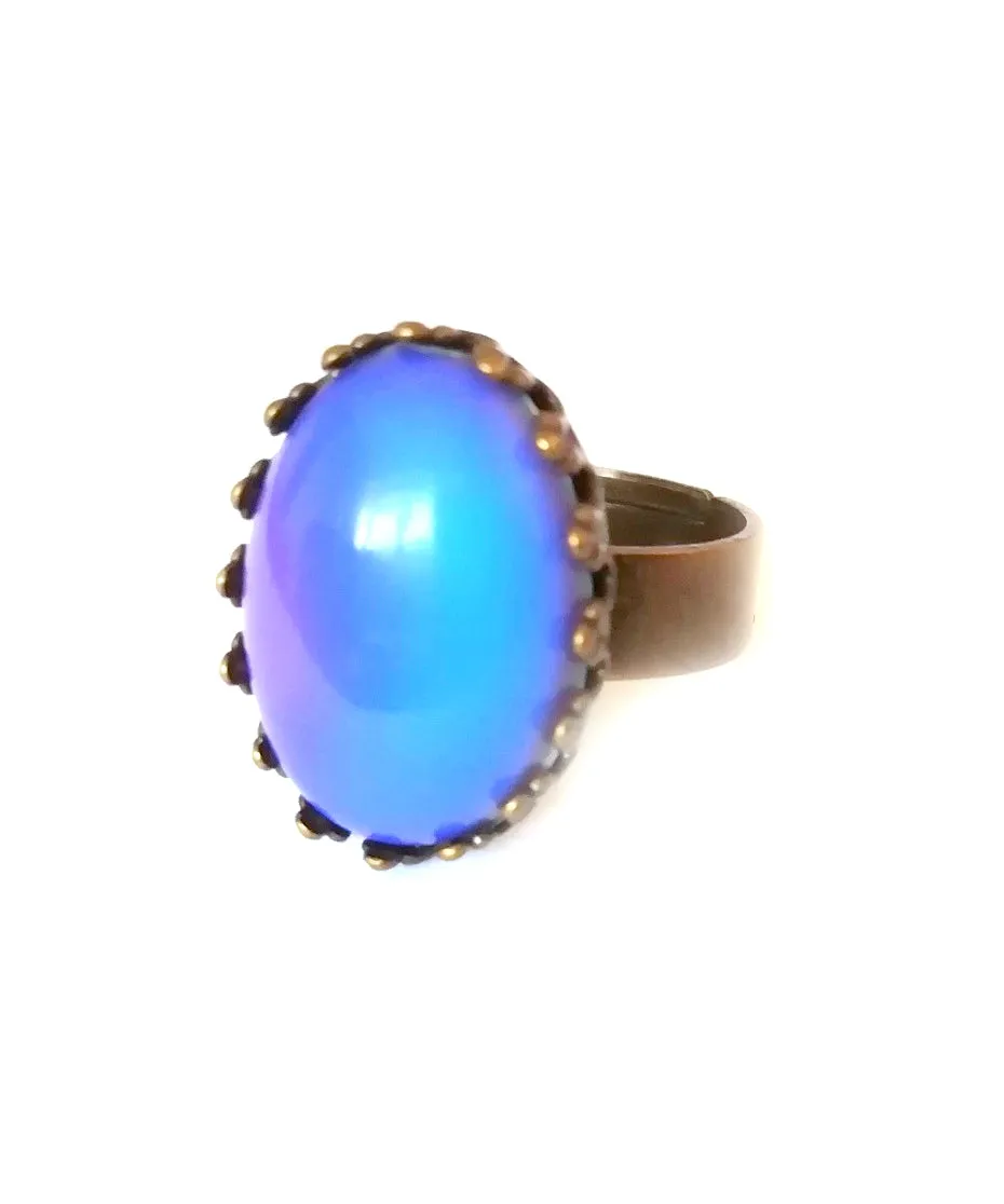 Bronzed Crown Setting Mood Ring