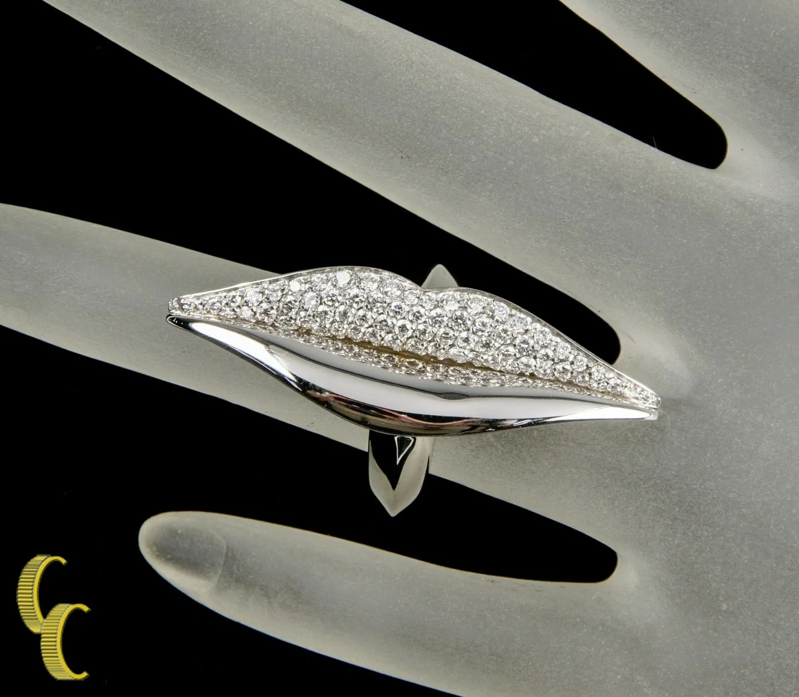 Bulgari Bvlgari Enigma 18k White Gold Pave Diamond Ring & Necklace Pendant 17"