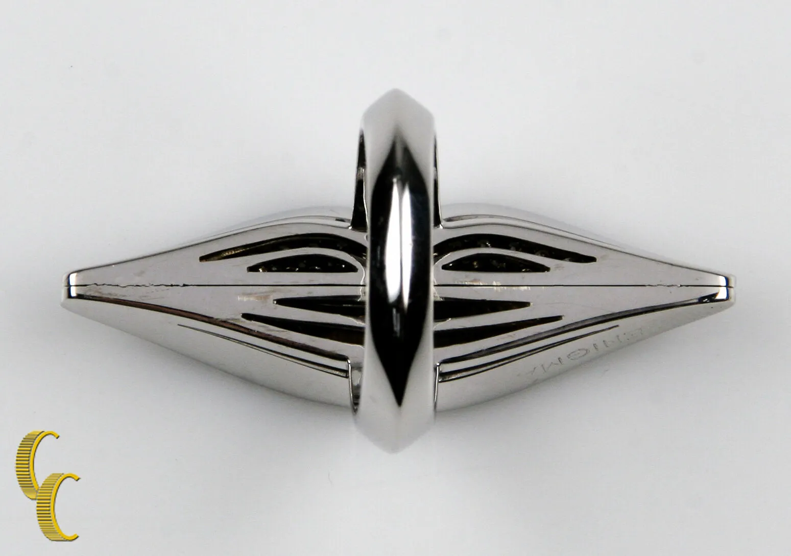 Bulgari Bvlgari Enigma 18k White Gold Pave Diamond Ring & Necklace Pendant 17"