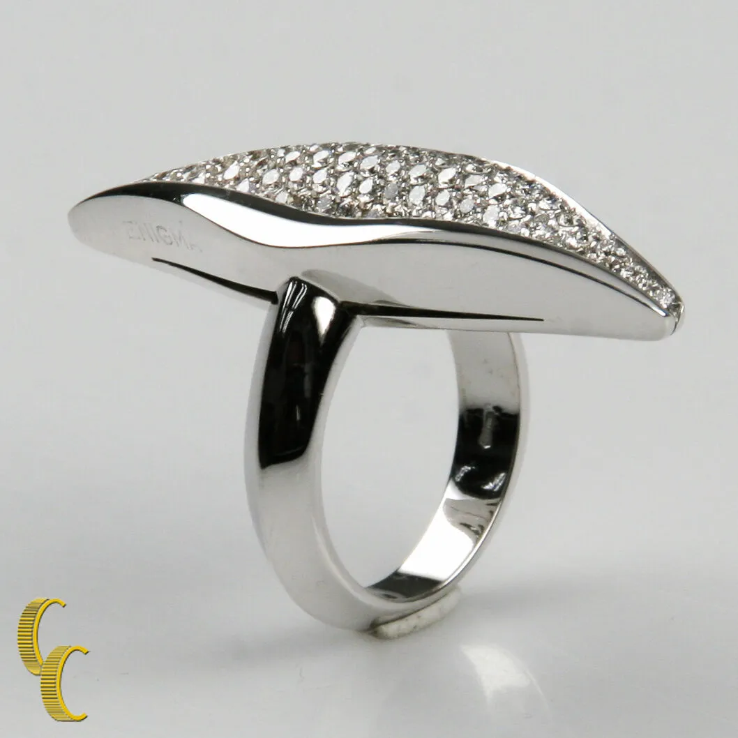 Bulgari Bvlgari Enigma 18k White Gold Pave Diamond Ring & Necklace Pendant 17"