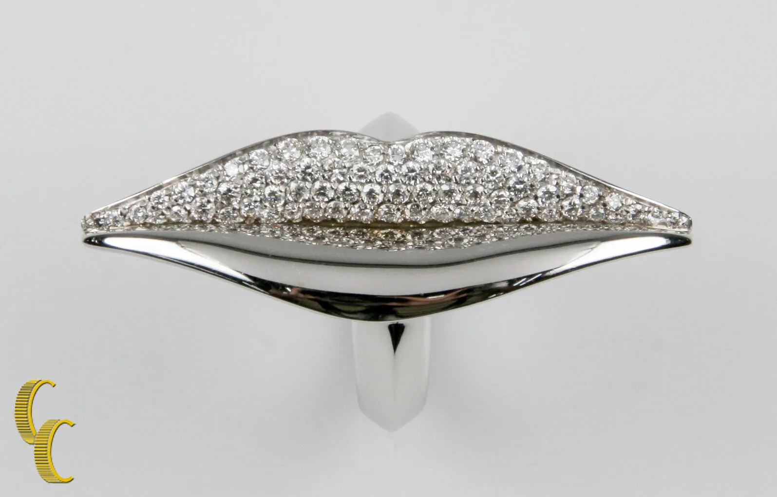 Bulgari Bvlgari Enigma 18k White Gold Pave Diamond Ring & Necklace Pendant 17"