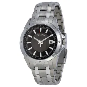 Bulova Dress Grey and Black Dial Stainless Steel Men's Watch 96B169
