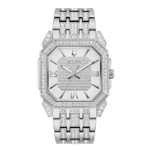 Bulova Octava Mens Stainless Steel Crystal Watch