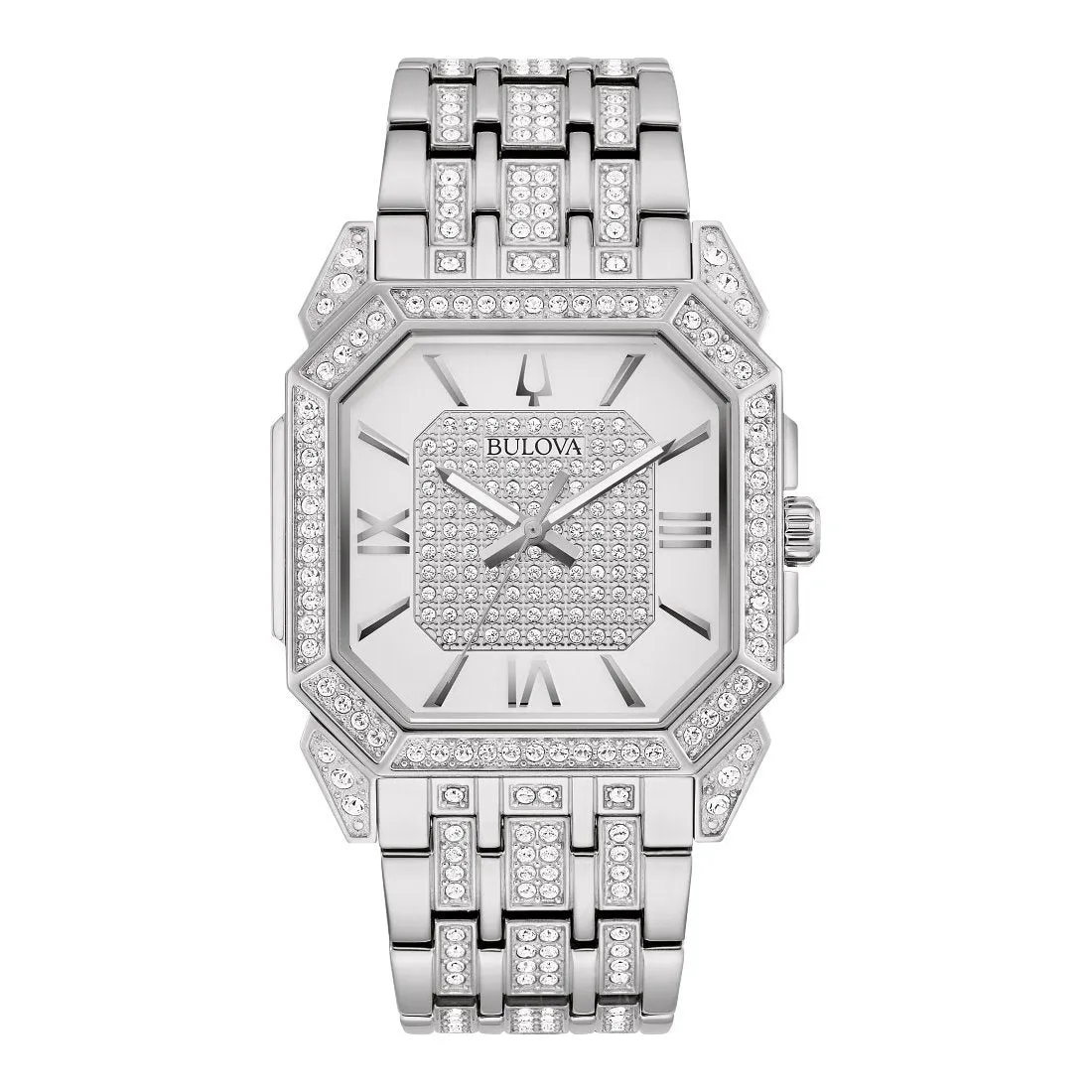 Bulova Octava Mens Stainless Steel Crystal Watch